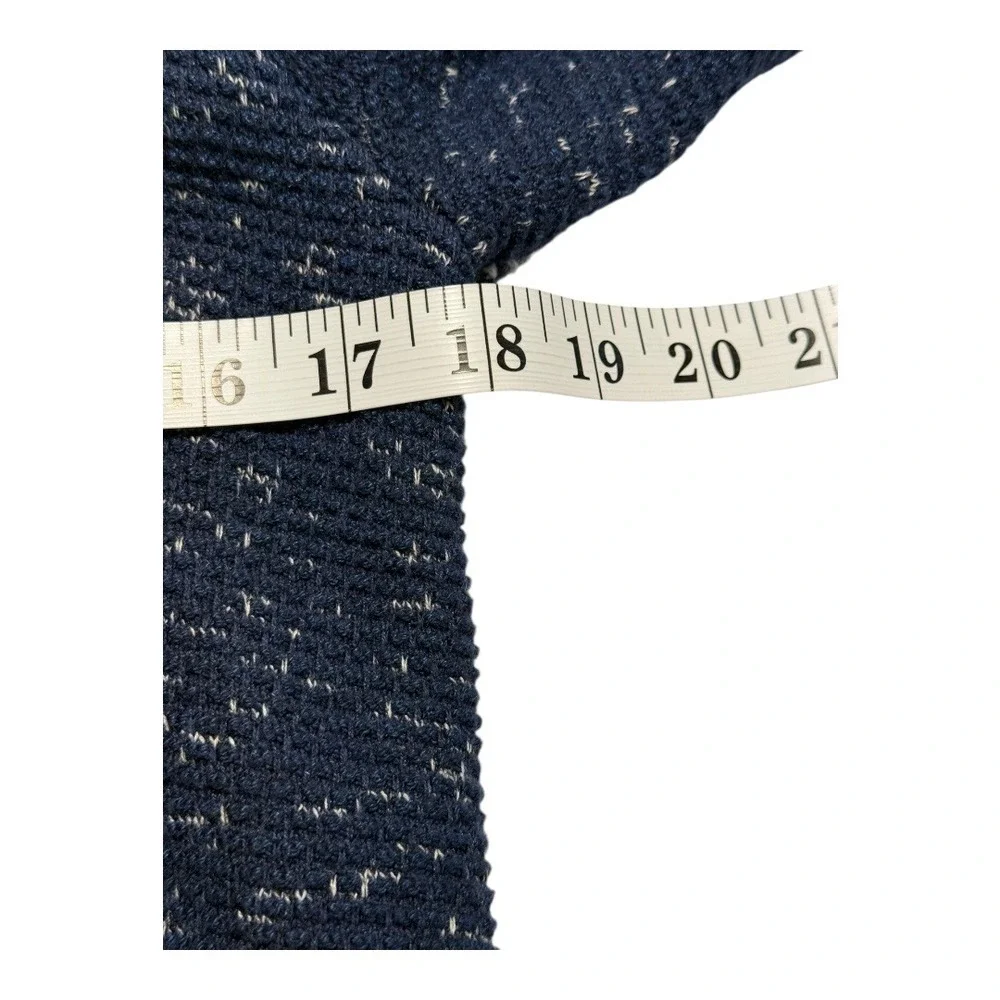 NIC+ZOE Geometric Print Open‎ Front Cardigan Sweater Blue Grey XS
